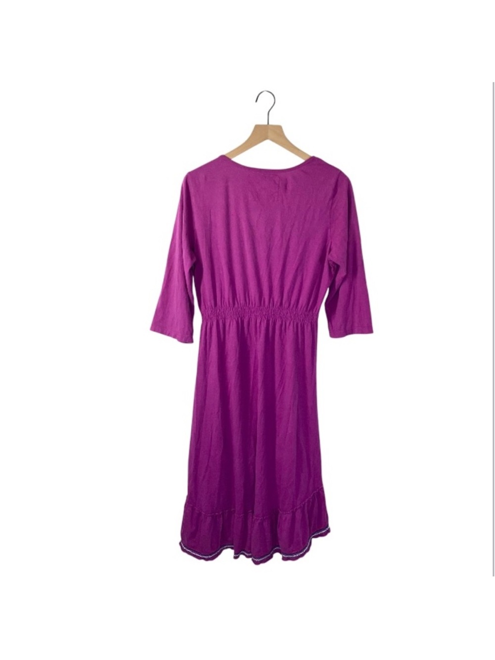 Johnny Was Purple Embroidered Scoop-Neck Midi Dress - Picture 4 of 6